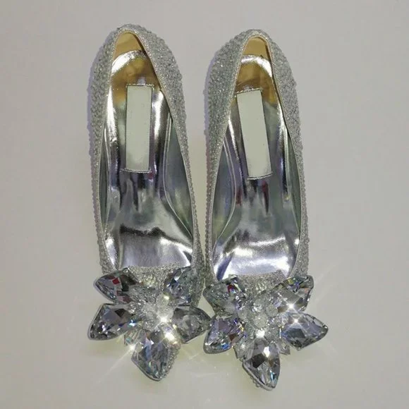 NWT Sparkling Bling Swarovski Crystal Rhinestone Cinderella Wedding Shoe… - Picture 6 of 7